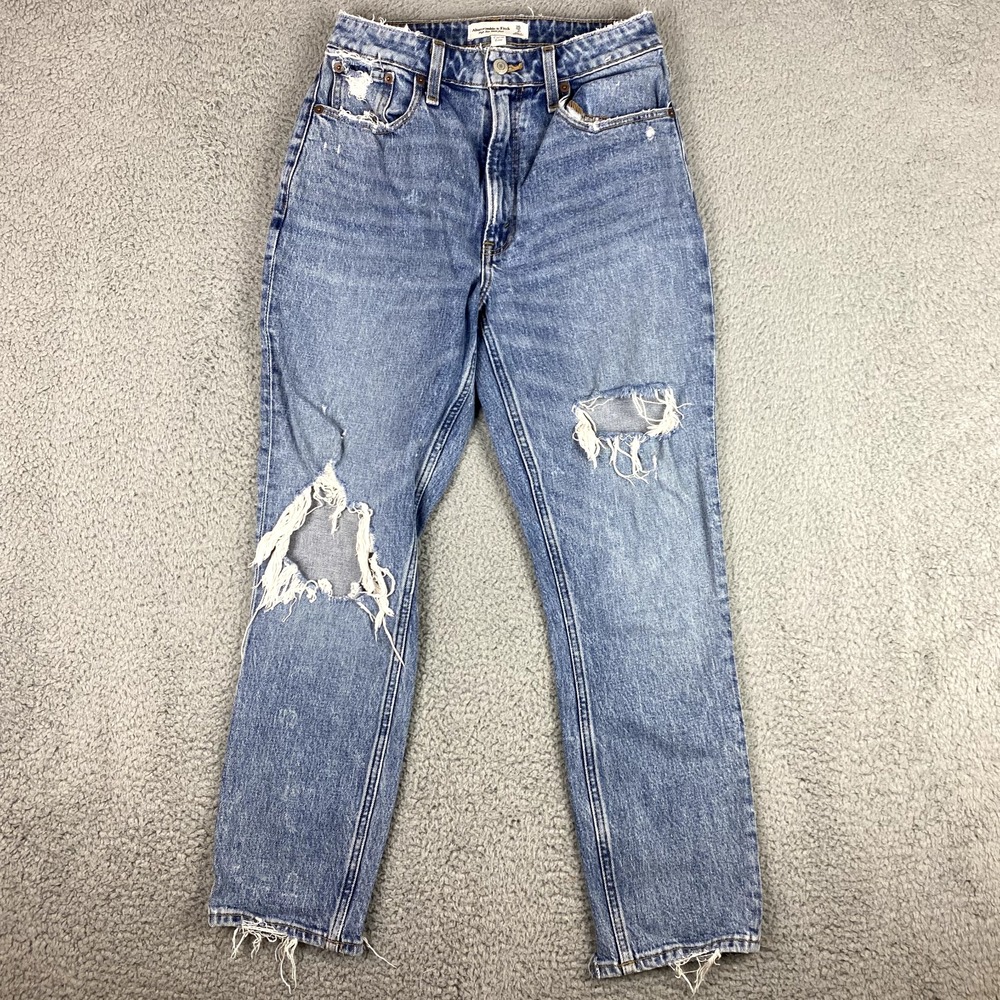 Abercrombie & Fitch Jeans Womens 26/2R Blue High Rise Mom Jean Curve Love Light